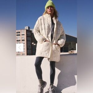 Free People Cream Puffer Jacket